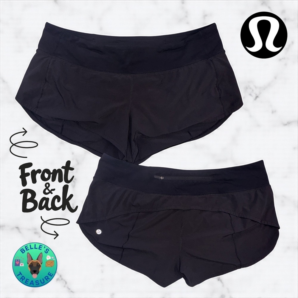 Lululemon Speed‎ Up 2.5" Shorts Women's 10 Black Athletic Running Gym Leisure